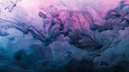 Fototapeta na wymiar Abstract Ink Swirling in Water Macro Shot