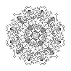  Henna tatoo mandala design coloring book page