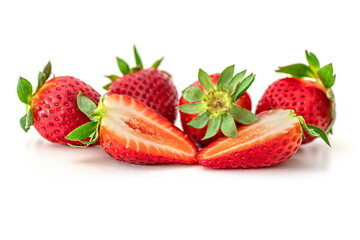 juicy sweet strawberies isolated on white