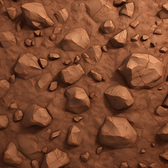 Low poly style brown dirt texture.