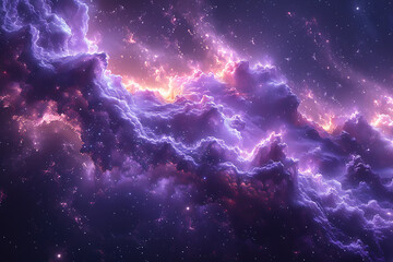 Mesmerizing digital artwork of deep space, featuring vibrant nebulae and distant galaxies in a swirling cosmic expanse, perfect for captivating sci-fi backgrounds and cosmic-themed designs - obrazy, fototapety, plakaty