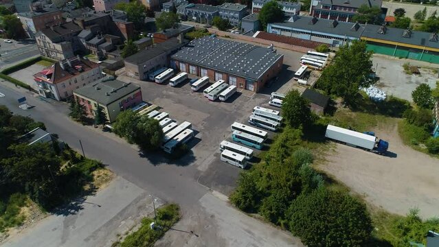 Bus Station Inowroclaw Pks Aerial View Poland