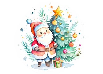 クリスマス / クリスマスツリー / サンタクロースのイラスト素材