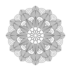 Leaf Geometric circle element made in vector mandala design