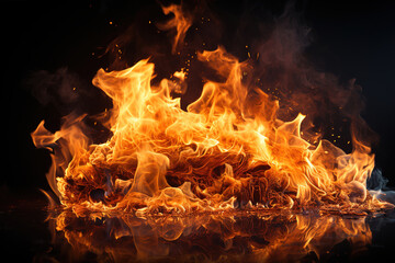 Fire, flames isolated. Design element. - obrazy, fototapety, plakaty