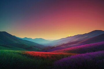 abstract colorful background, landscape with mountains