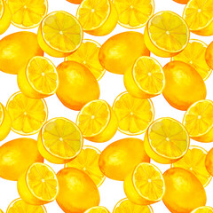 Citrus lemon. Seamless pattern for prints on wallpaper, textiles, diy, scrapbooking for packaging. For kitchen and restaurant decor, cook and recipe book. Cottagecore and farmhouse design