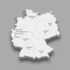 map of Germany with soccer tournament 2024 host cities