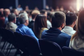 Obraz premium seminar conference lecture coaching in a conference hall, congress hall, listeners, business training, selective