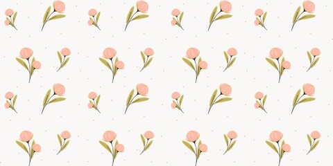 pink flower watercolor background. cute flower seamless pattern	