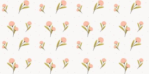 pink flower watercolor background. cute flower seamless pattern	