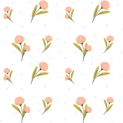pink flower watercolor background. cute flower seamless pattern	