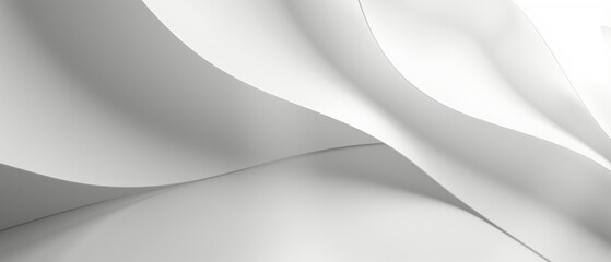 Abstract Backgrounds in White, Curves and Shadows Playing Across a Clean Surface - obrazy, fototapety, plakaty