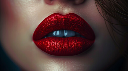 Intense Crimson Kiss: A Macro Beauty Shot