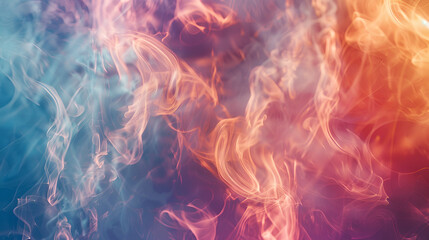 Colorful red,blue and white smoke on a black isolated background ,Dense multicolored smoke of pink, red and purple colors on a black isolated background