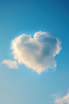Heart-shaped cloud formation in the sky