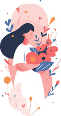 These images depict a series of serene illustrations featuring women in different poses, surrounded by stylized elements of nature, evoking a sense of peace and harmony.
