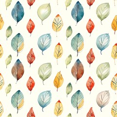 Playful tiny leaf doodles, seamless, watercolor lightness. Seamless Pattern, Fabric Pattern, Tumbler Wrap, Mug Wrap.