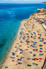 View over the main beach in Tropea, Calabria, Italy - 783672418