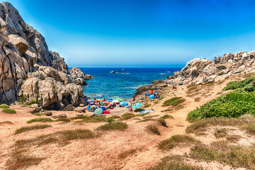 The rocky beach called Moon Valley in northern Sardinia, Italy - 783672455