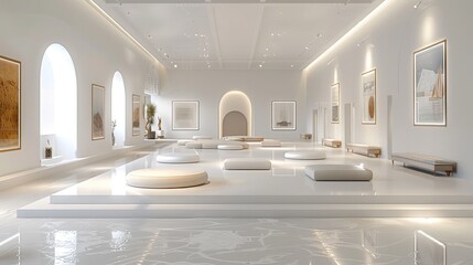 Minimalist and Refined Lobby Showcasing Local Artwork and Cultural Heritage
