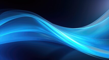 Naklejka premium Blue wavy background. Abstract futuristic fractal image.