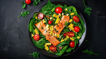 Salmon Salad with spinach