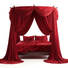 Canopy bed maroon