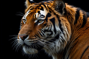 Fototapeta premium A close up of a tiger with an isolated background