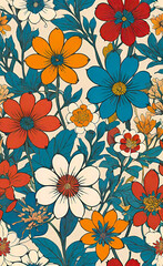 Obraz premium Beautiful seamless floral background, background for smartphone, background for greeting card,