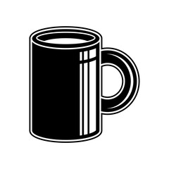 Cup silhouette vector art white background