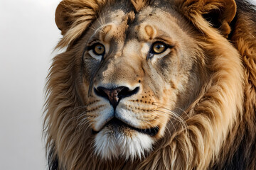 Fototapeta premium An elegant lion with an isolated background