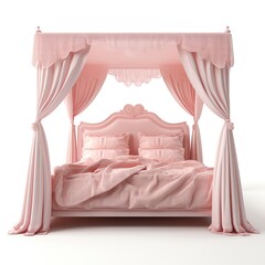 Fototapeta na wymiar Canopy bed pink