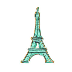 Fototapeta na wymiar Eiffel Tower PNG illustration 