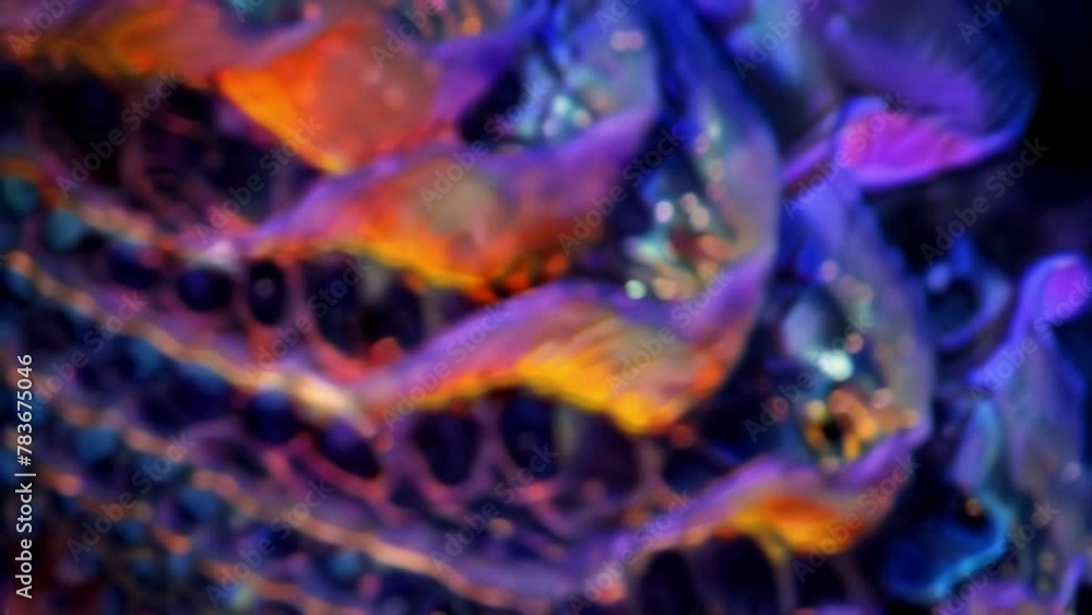 Poster image at 1000x magnification a slice of fish gill tissue. the image displays a highly branched struc