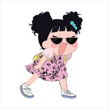 These images display a series of stylized cartoon characters in various poses, each exuding confidence and summer fun, with accessories like ice cream and sunglasses.
