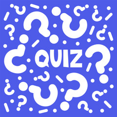 Quiz -  banner design. Background cover template for quizzes, games, presentations, educational events, and entertainment activities, vector illustration