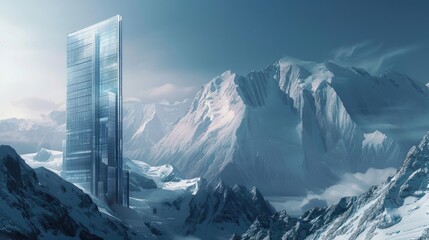 "Urban Majesty: Skyscraper in Nature's Embrace"