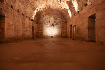 Ancient stone vaulted cellar at Split Croatia