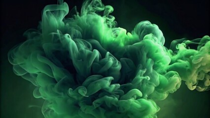 Dark green smoke on a black background