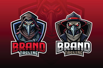 plague doctor mascot vector design for sport or gaming logo