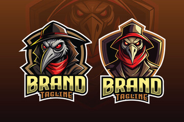plague doctor mascot vector design for sport or gaming logo