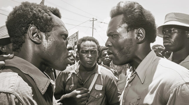 A group of men standing in close proximity to each other, facing the camera