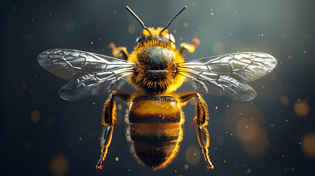 Hyper Honey Bee Macro Photography with Cinematic Minimalist Frame