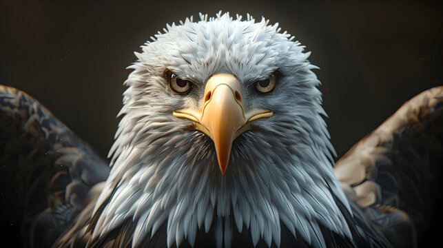 Majestic Bald Eagle in Cinematic Photographic Style with Hyper Details