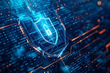 Obraz premium Cyber Security Ransomware Email Phishing Encrypted Technology, Digital Information Protected Secured