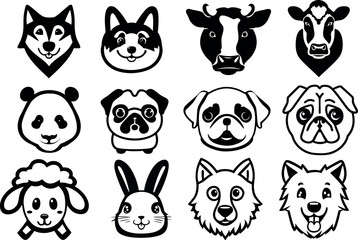 Animal face icons