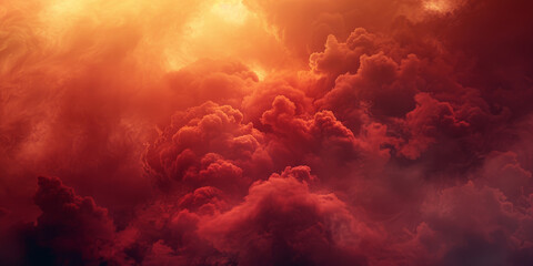 Apocalyptic Fiery Sky: Intense Red and Orange Cloudscape