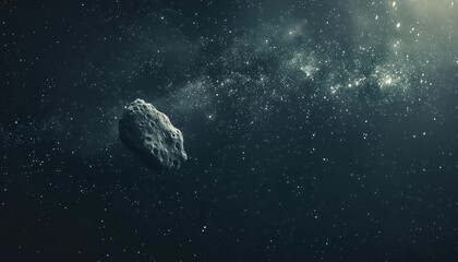 A large rock is floating in space - Powered by Adobe