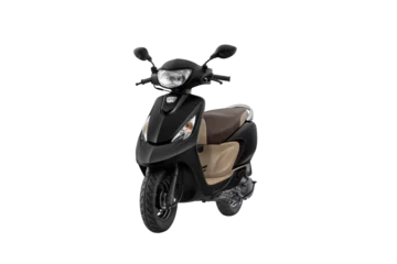 Gordijnen Scooter Black future scooter, electric scooter or scooty on isolated background  © Pikpexel